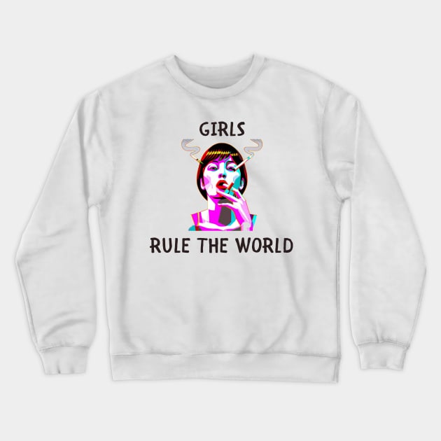 Girls rule the world feminism Crewneck Sweatshirt by IOANNISSKEVAS